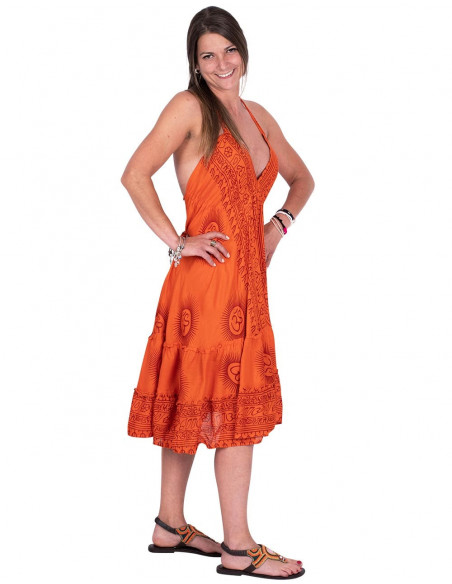 vestido-naranja-de-playa-simbolo-om