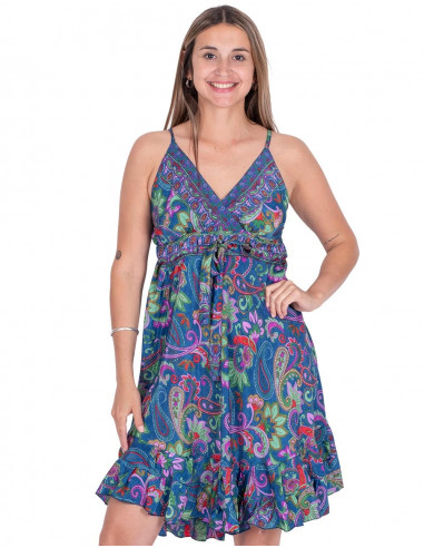 vestido-corto-seda-lazo-azul