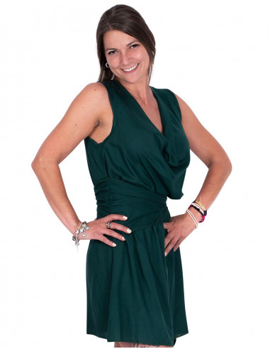 Draped Neckline Dress