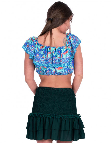 Top Cropeed Ruffles