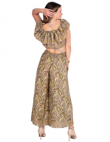 Wide Leg Trousers with Slit