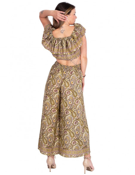 Wide Leg Trousers with Slit
