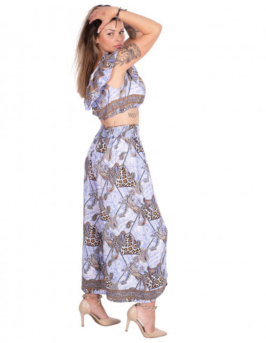 Wide Leg Trousers with Slit