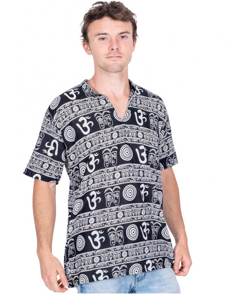polo-algodon-hombre-simbolo-om-negra