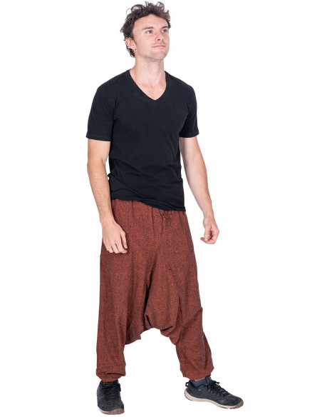 pantalon-saruel-marron-algodon-lino