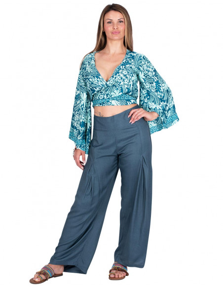 Wide gray pants