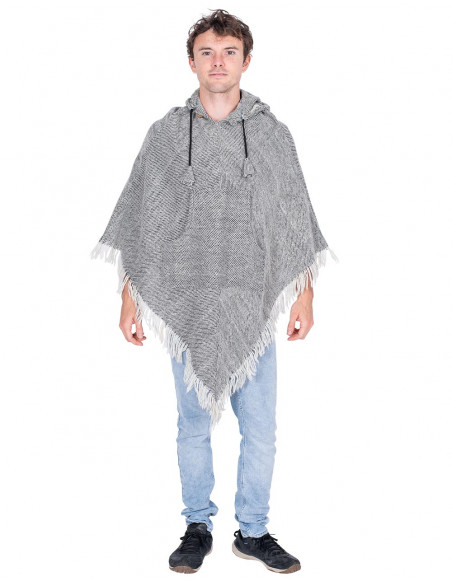 Unisex Gray Poncho
