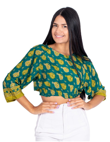 blusa-croped-seda-verde-mangas-largas