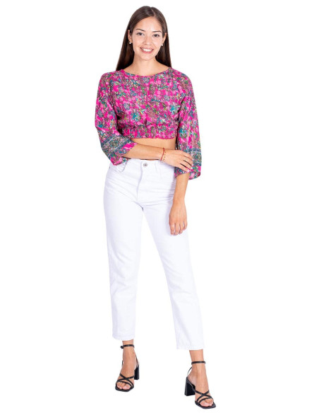 Pink Cropped Blouse