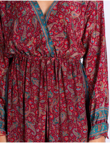 vestido-mangas-largas-seda-burdeos