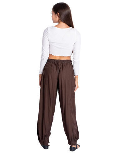 Brown bloomers with elastic waistband