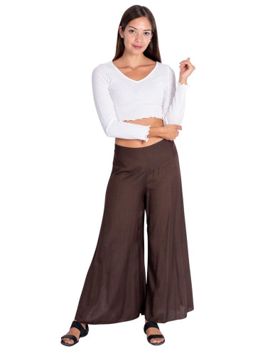 pantalon-falda-marron-comodo-mujer