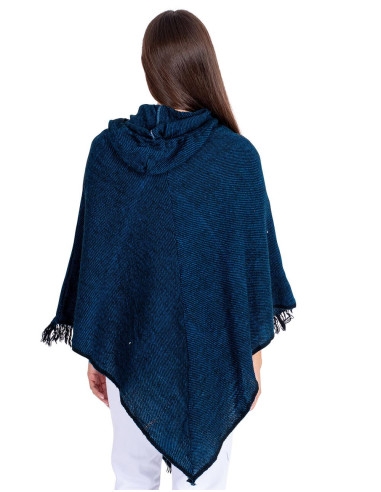 Blue Fringe Poncho