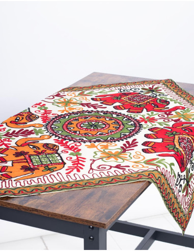 Square Tapestry 4 Elephants