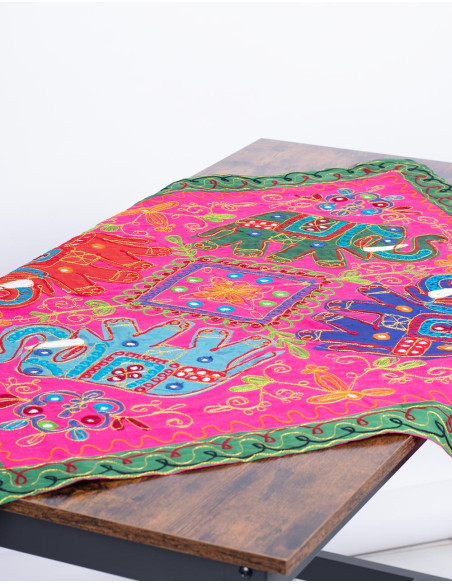 Embroidered Tapestry with 4 Elephants