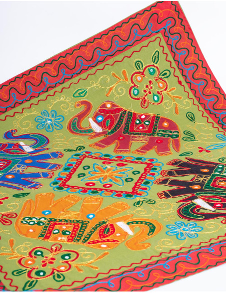 Embroidered Tapestry 4 Elephants