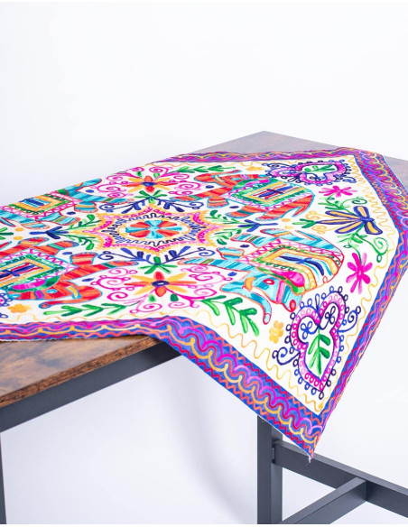 Square Tapestry with 4 Elephants