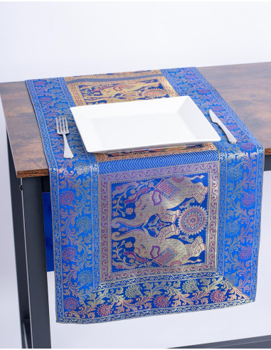 Shiny Blue Table Runner