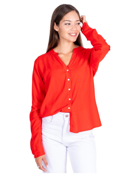 Red Button-Down Shirt