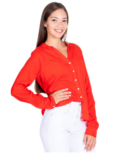 camisa-mujer-roja-mangas-largas