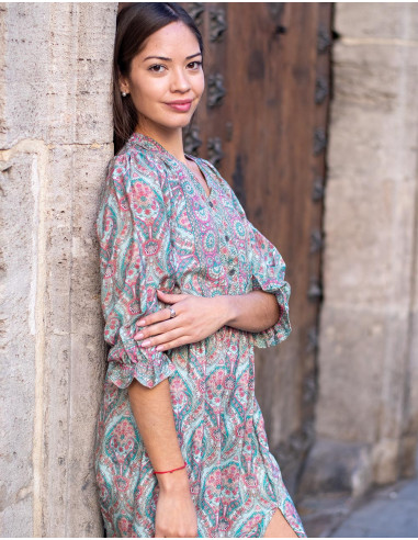 vestido-midi-mangas-largas-seda-verde