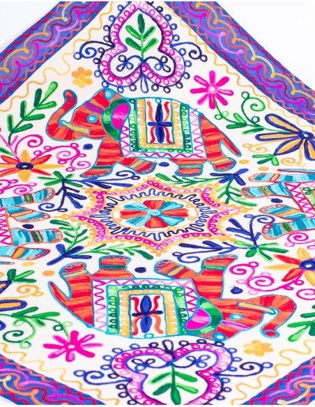 Square Tapestry 4 Elephants