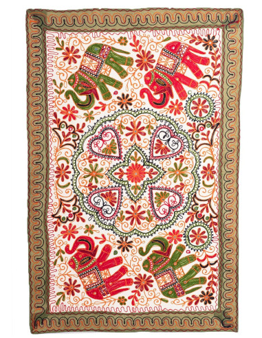 Rectangular Embroidered Tapestry Animals