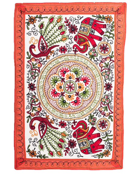 Rectangular Embroidered Tapestry Animals