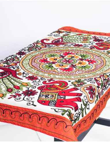 Rectangular Embroidered Tapestry Animals