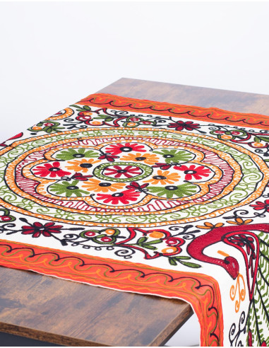 Rectangular Embroidered Tapestry with Animals