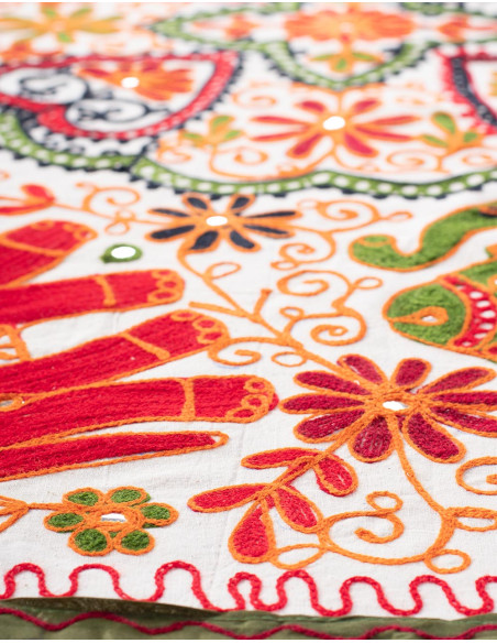 Rectangular Embroidered Tapestry with Animals