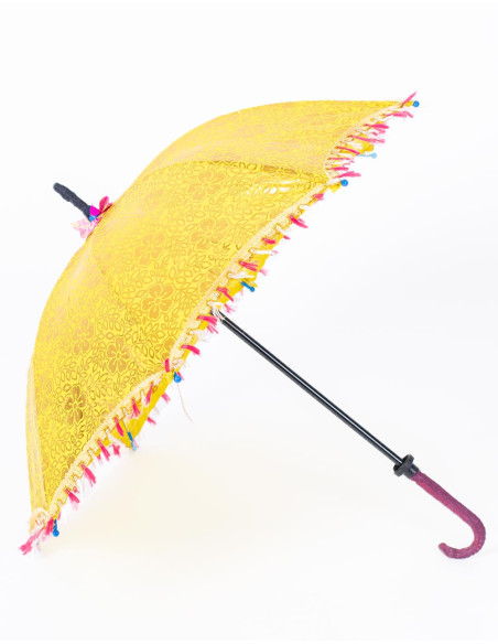 Handmade Bright Yellow Ethnic Parasol