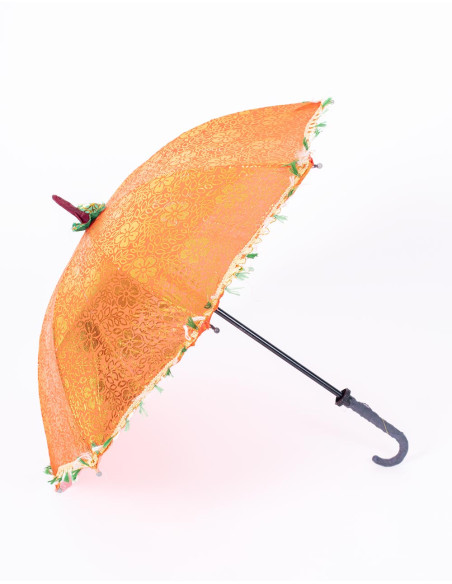 Bright Orange Individual Ethnic Parasol: Handmade Crafts