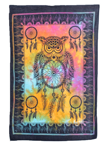 Multicolor Handmade Tapestry with Owl in the Center and...