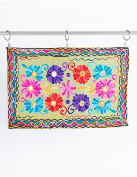 Hand-Embroidered Floral Placemat