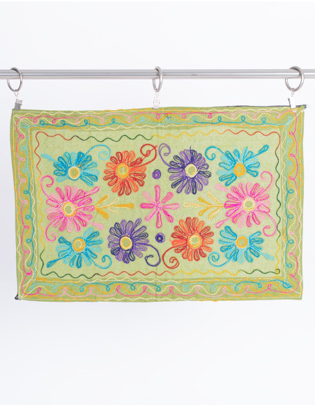 Hand-Embroidered Floral Placemat