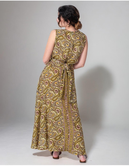 Printed Silk Wrap Dress