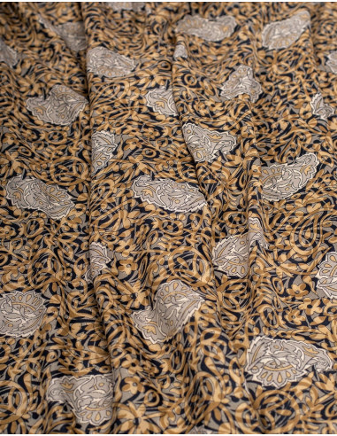 seda-alta-calidad-estampado-ocre