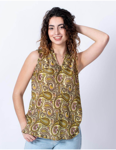 camiseta-basica-mujer-amarilla-estampado-paisley