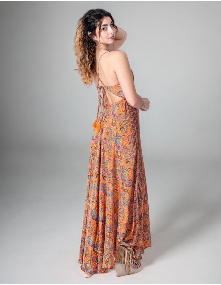 vestido-estilo-hippie-fresco-estampado-naranja