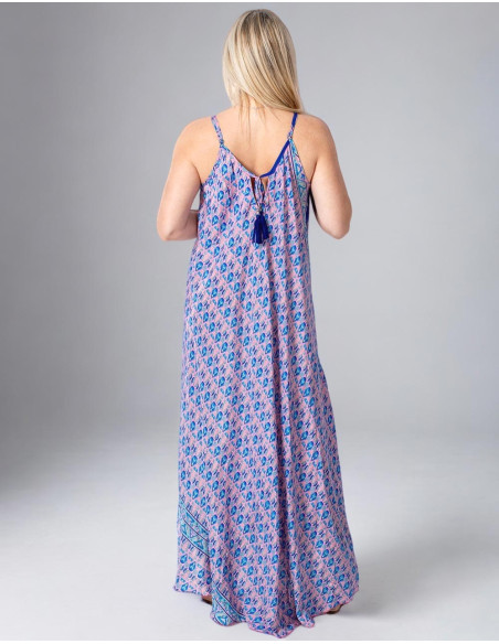Long Silk Printed Dress