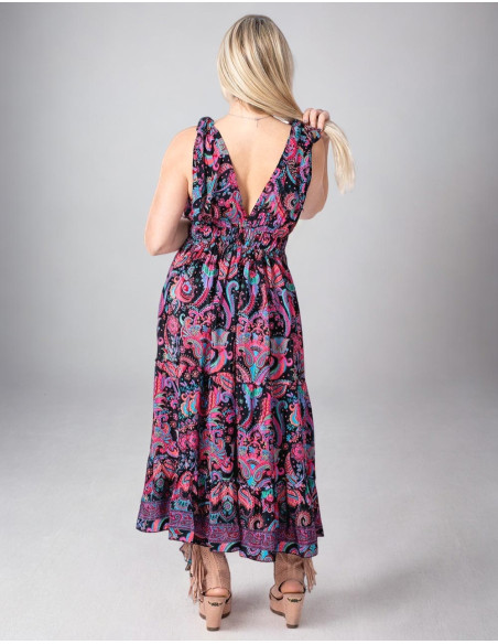 Midi Dress with Bow Straps
