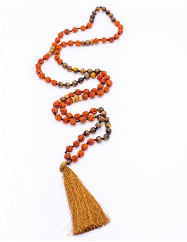 Tiger Eye and Rudraksha Mala