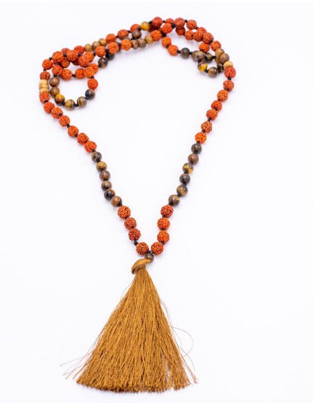 Tiger Eye and Rudraksha Mala
