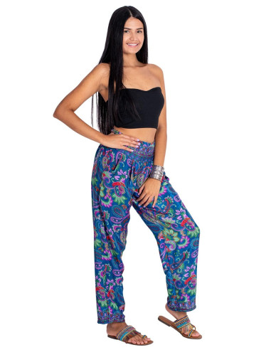 Straight Silk Flower Pants