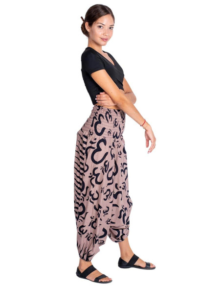 pantalon-hippie-marron-simbolo-om-negro