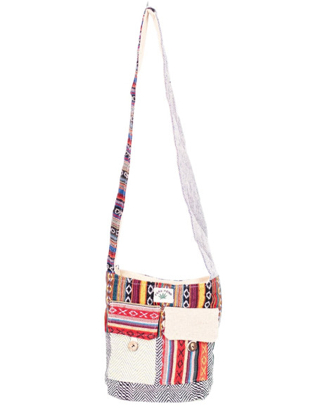 Hemp Double Pocket Crossbody Bag