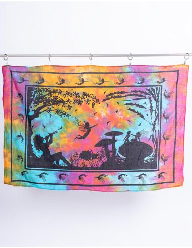 Multicolor Tapestry Flutist