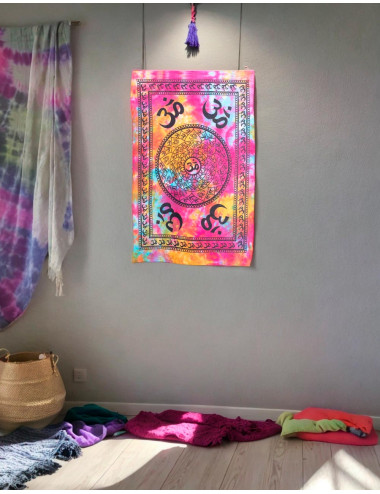 Multicolor Om Symbol Tapestry