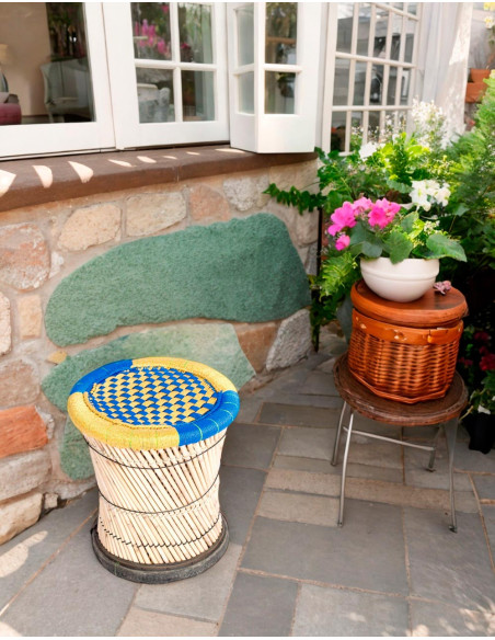Handwoven Bamboo Stool from India - Comfortable and Exclusive
